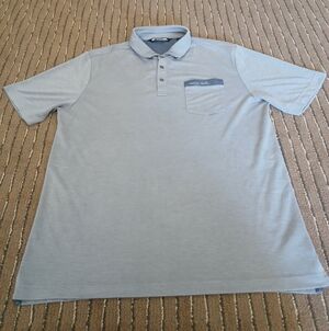 Travis Mathew Casual Gray Polo Shirt w/ Chest Pocket Men's Large